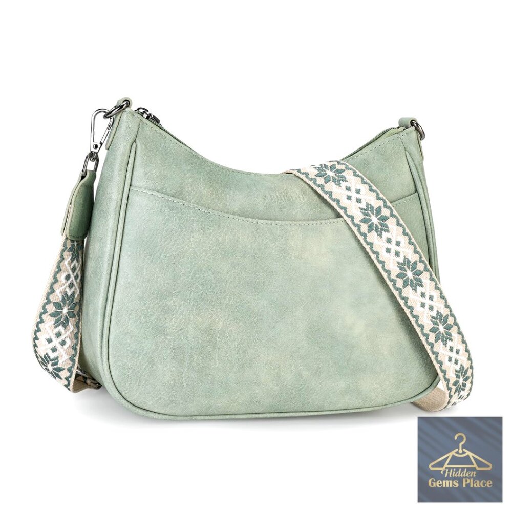 Vegan Leather Crossbody Bag Adjustable Strap Spacious Compartments Women's Purse